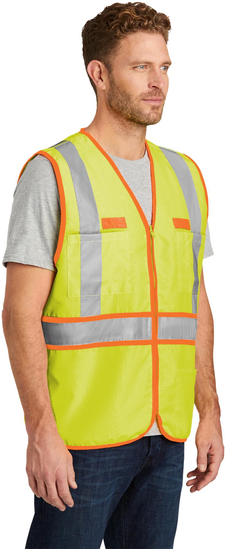 CornerStone ® ANSI 107 Class 2 Dual-Color Woven Safety Vest CSV407 Sizes S-4XL - Picture 9 of 13