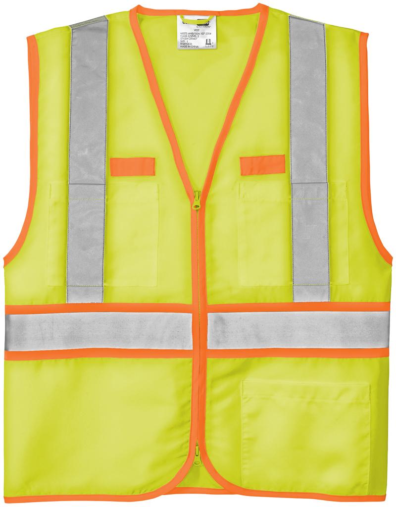 CornerStone ® ANSI 107 Class 2 Dual-Color Woven Safety Vest CSV407 Sizes S-4XL - Picture 12 of 13